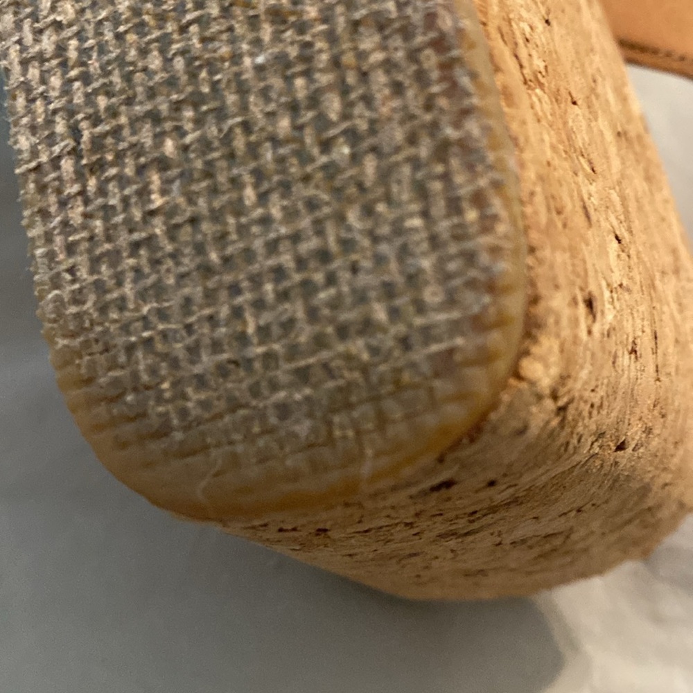 Tan Nubuck Cork Espadrille Wedge Slingback - Picture 12 of 16